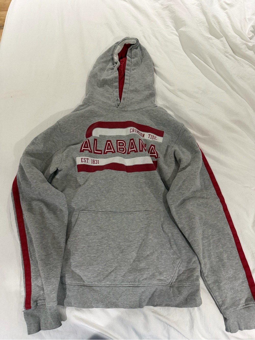 Alabama Hooded Sweatshirt - Gray with Crimson Accents
